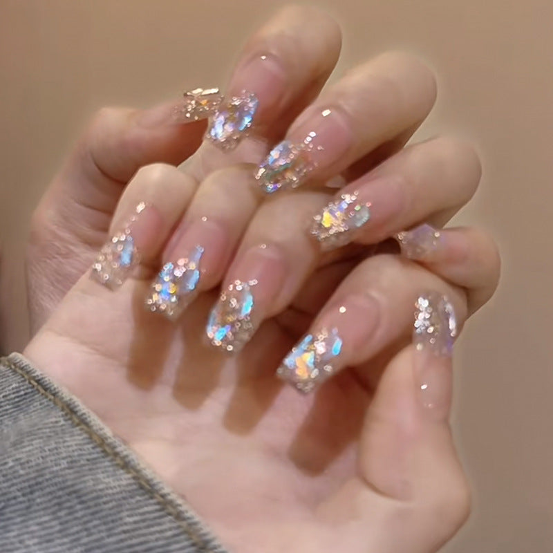 Glamorous nail art with holographic accents Bowlift