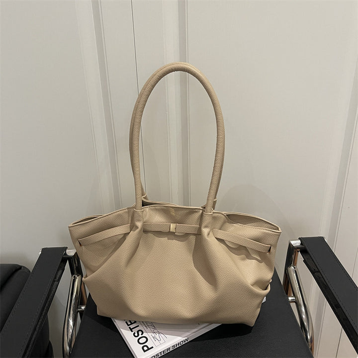 Premium Soft Leather Handheld Tote Bag Bowlift