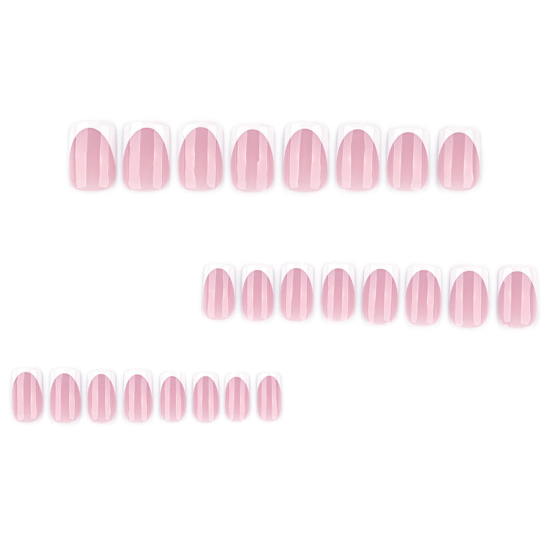 French nail extensions with glossy finish Bowlift