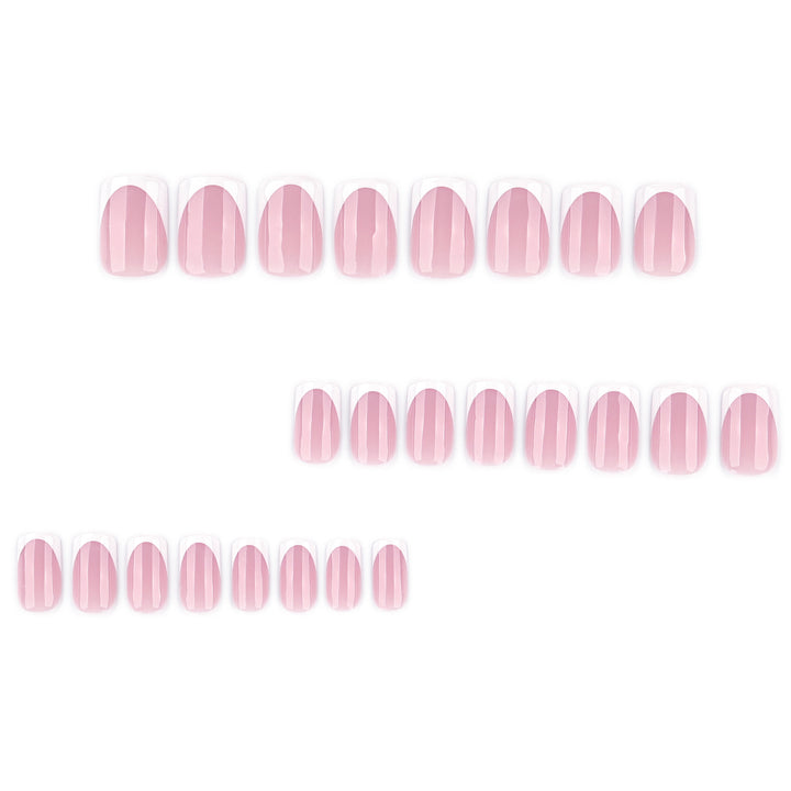 French nail extensions with glossy finish Bowlift