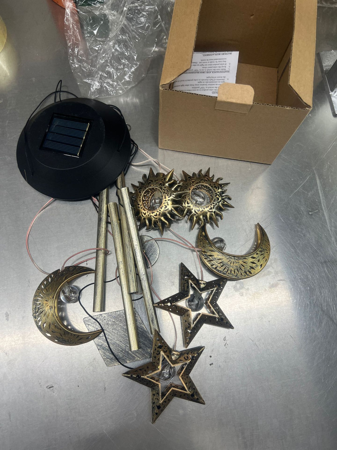 Decorative Hanging Star Wind Chime With Brass Stars And Tubular Aluminum Chimes Bowlift