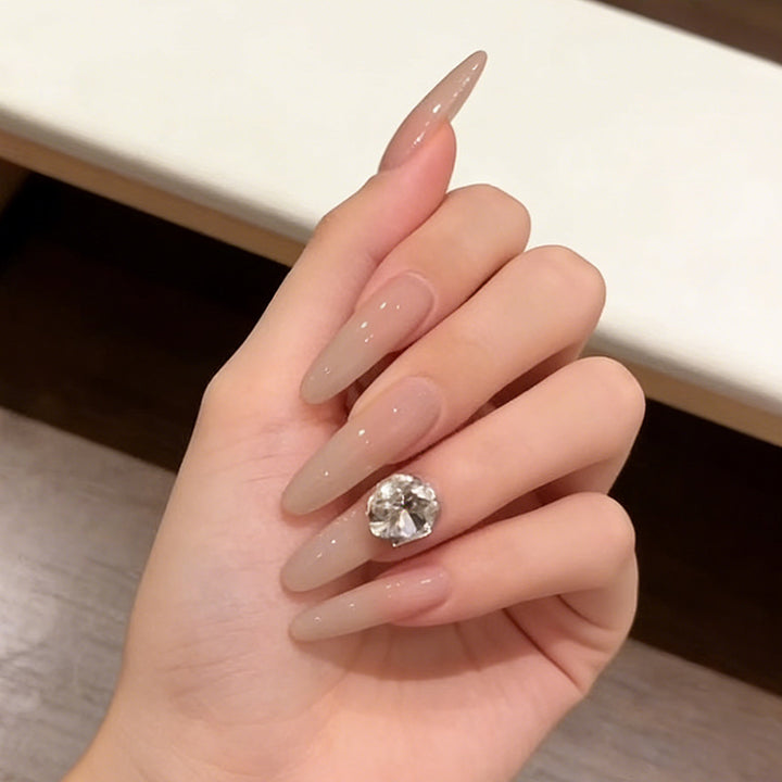 Stiletto Press-On Nail Set with Rhinestone Accents Bowlift
