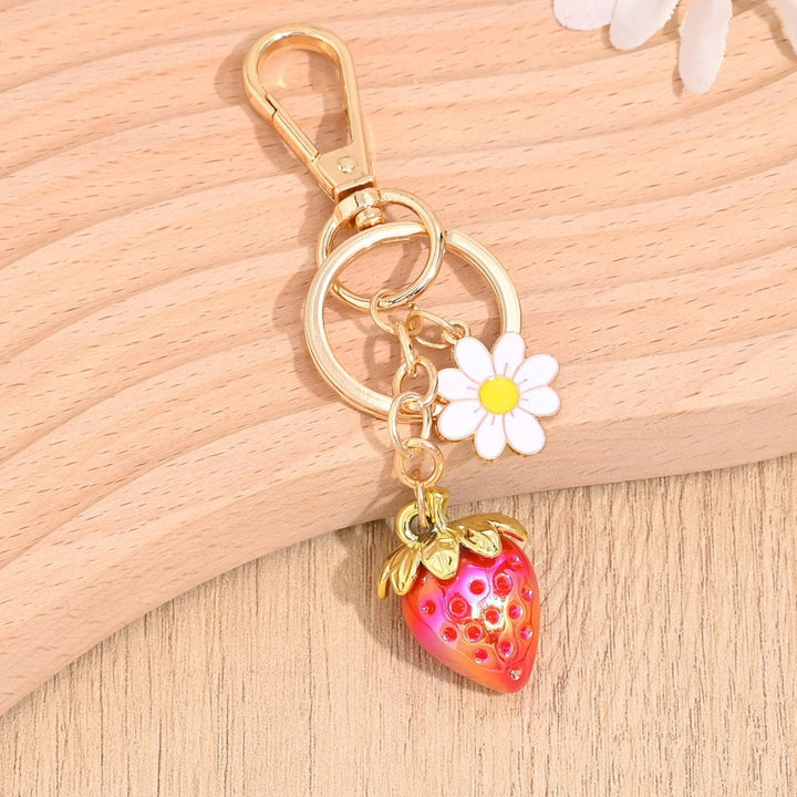 Keychain with Fruity Strawberry Design Bowlift