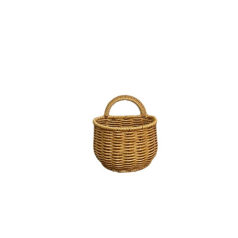 Decorative Wall-Mounted Wicker Storage Basket Bowlift