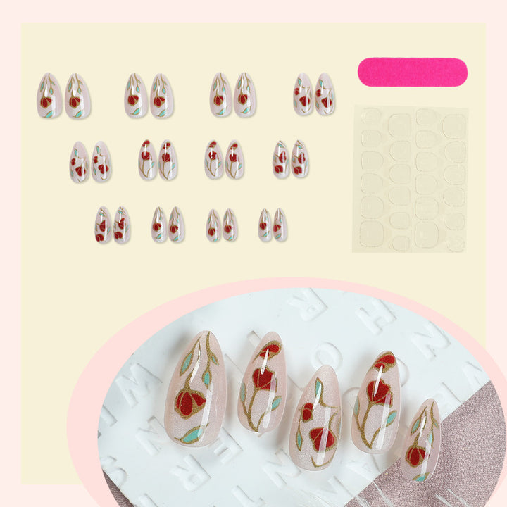 Floral Design Press-On Nails Bowlift