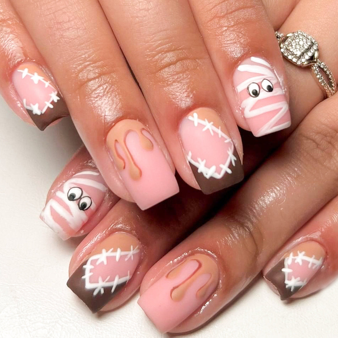 Artificial nail set with creative Halloween design Bowlift