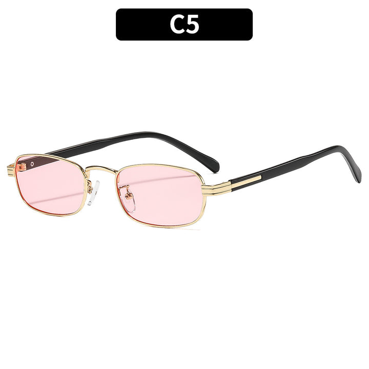 Retro-Inspired Slim Rectangle Sunglasses
