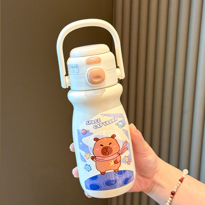 Ladies Insulated Drinking Bottle with Colorfully Designed Animal Motif Bowlift