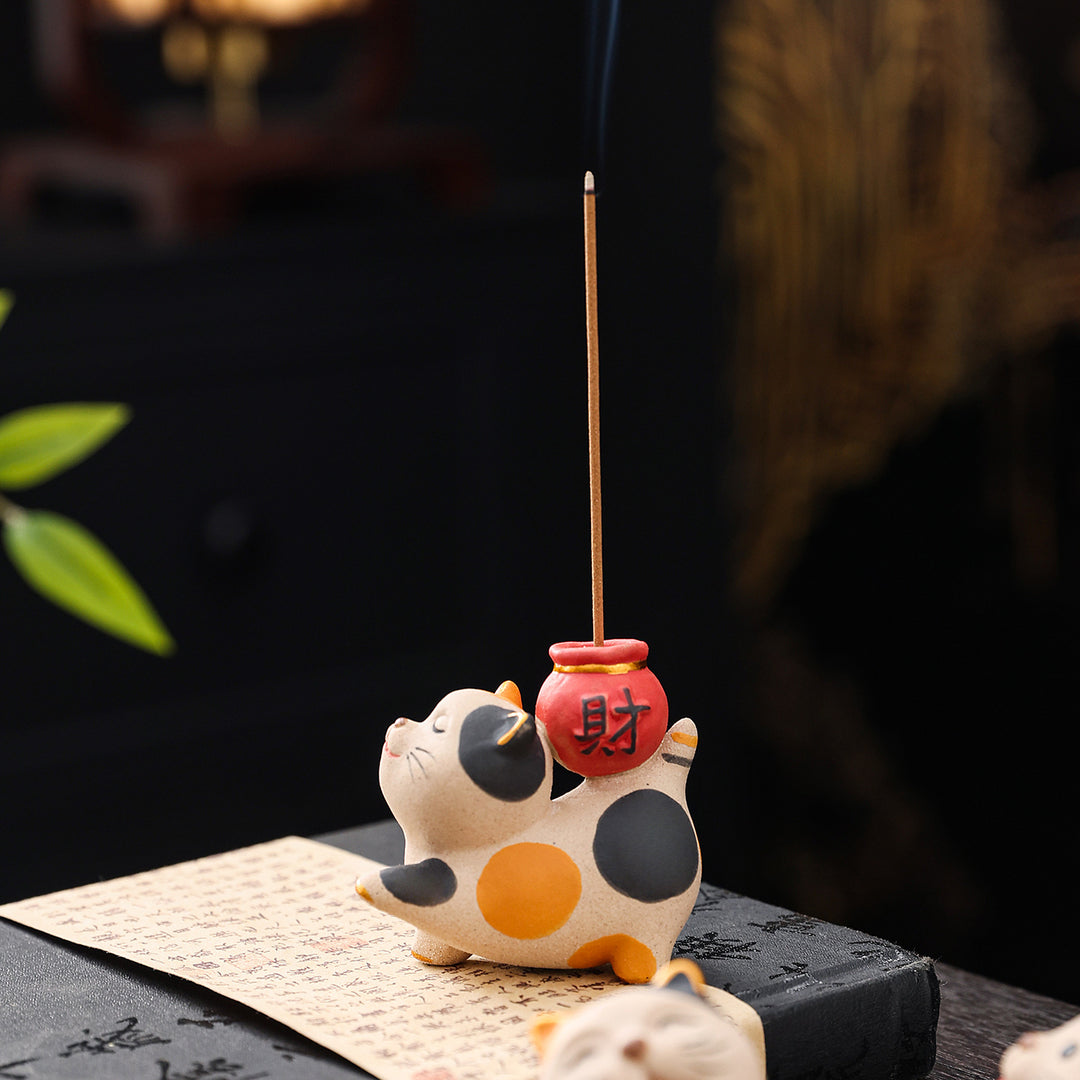 Playful Ceramic Cat Figurine