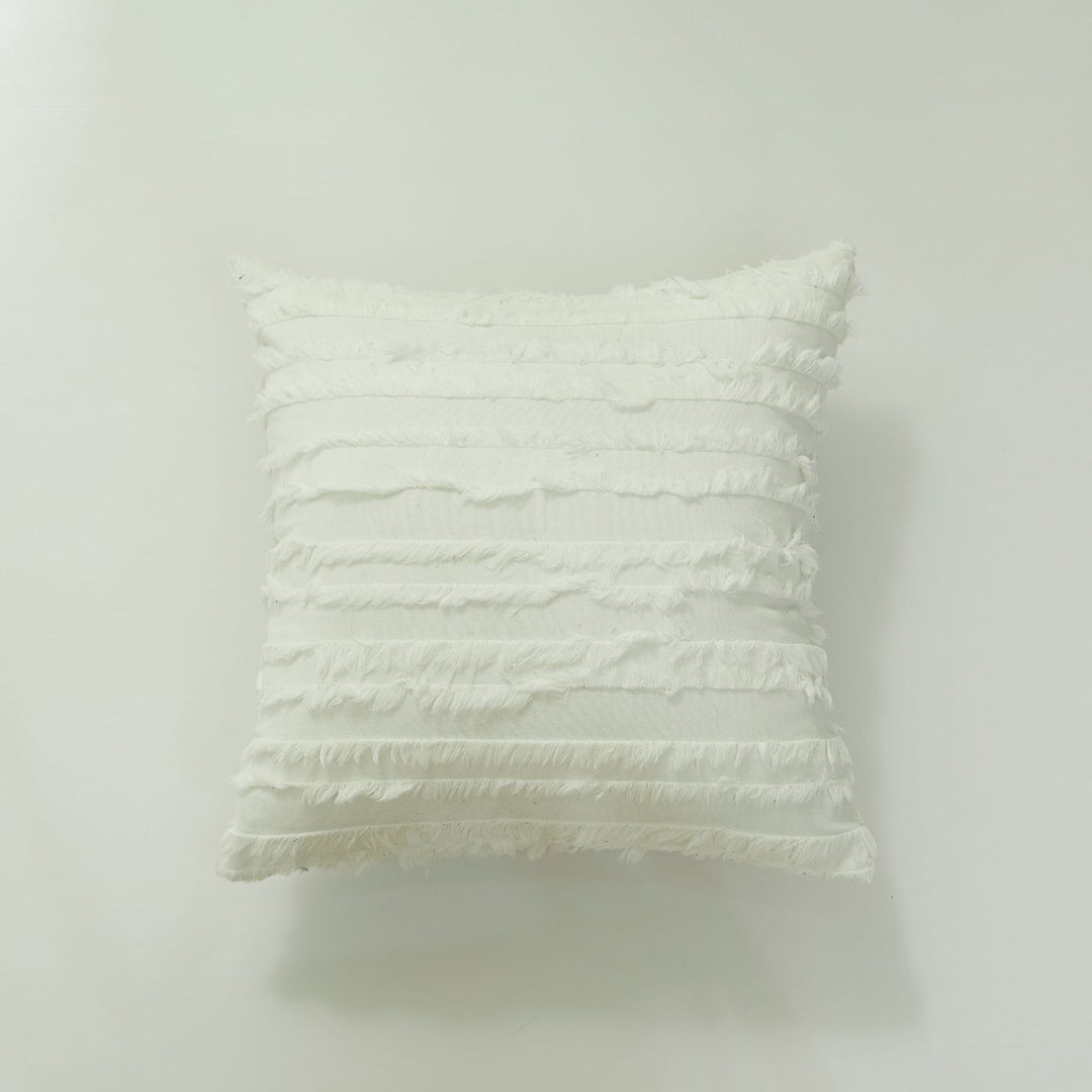 Textured Fringed Throw Pillow