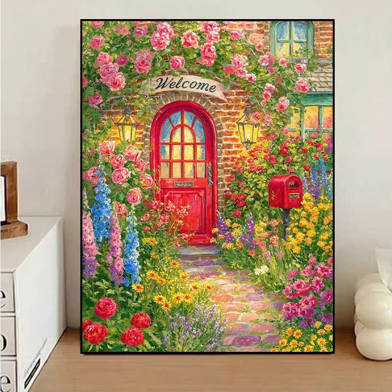 Charming Floral Welcome Canvas Art Bowlift