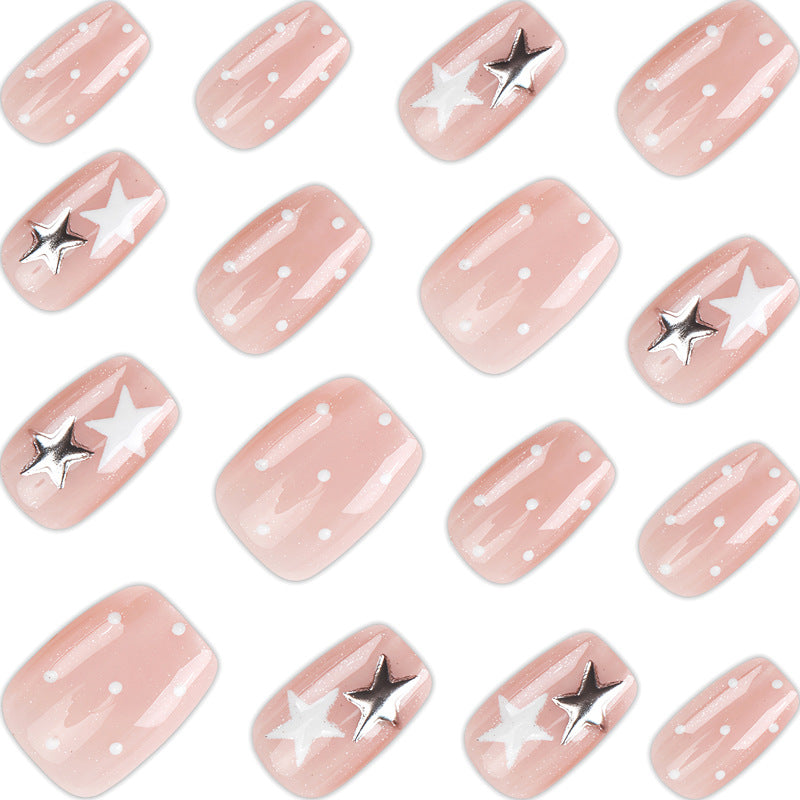 Star-Embellished Gel Nail Art Bowlift