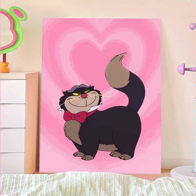 Playful Cartoon Cat Wall Art Bowlift
