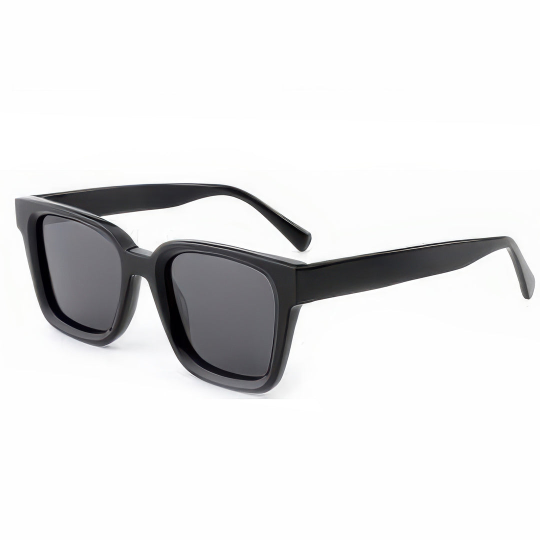 Ladies' Fashionable Square Sunglasses with Transparent Plastic Frame and Polarized Lenses Bowlift