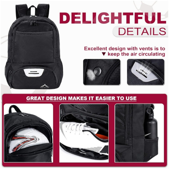 Multi-Functional Sports Backpack with Shoe Compartment Bowlift