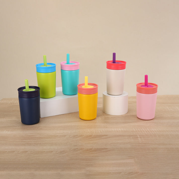 Ladies Insulated Drinking Bottle with Silicone Lid and Straw Bowlift