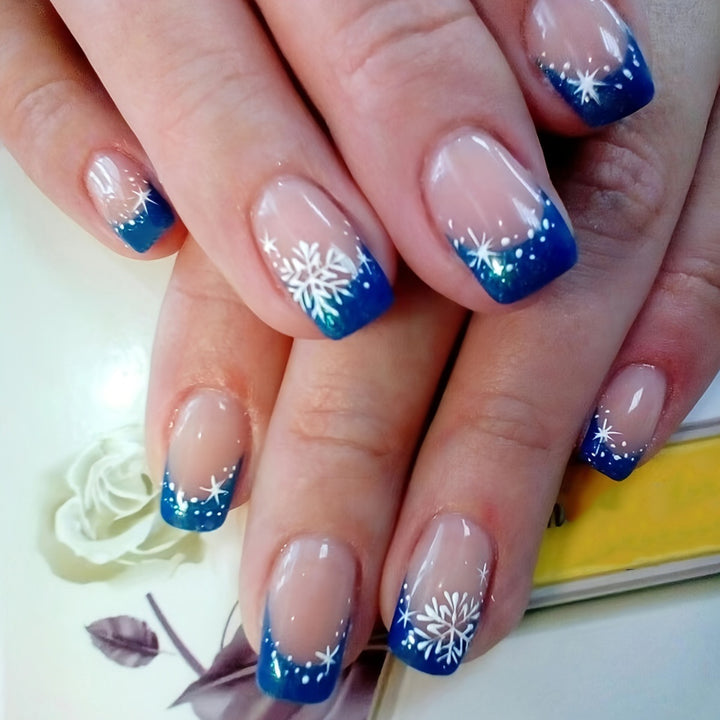 Winter-Themed Frosted Nail Art Bowlift