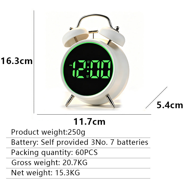 Digital alarm clock with large LED display and dual alarm function Bowlift