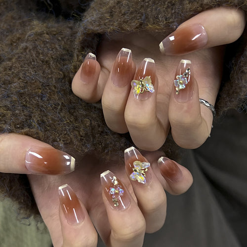 Artful Nail Extensions with intricate flower and glitter details Bowlift