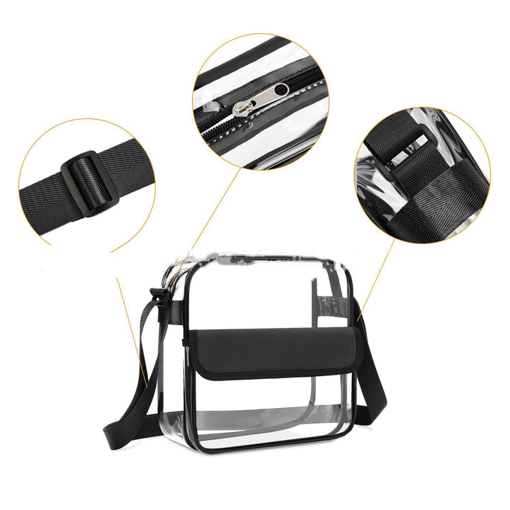 Transparent Shoulder Bag with Practical Flap Bowlift