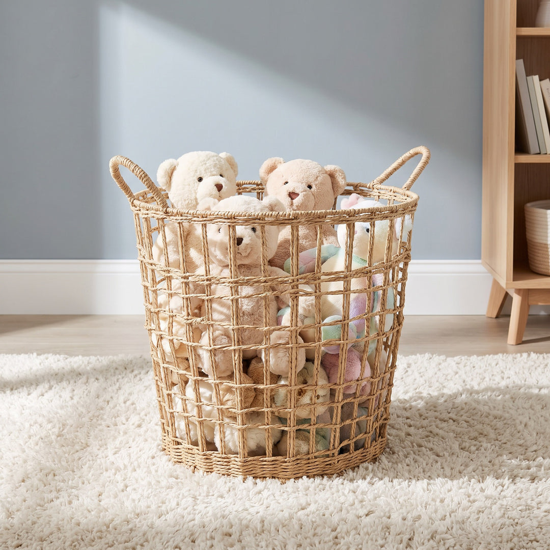Stylish storage basket made of natural material Bowlift