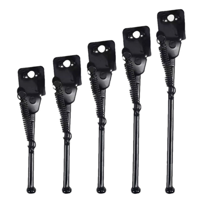 adjustable sixteen inch spring-loaded single-leg bicycle kickstand with sturdy mounting bracket Bowlift
