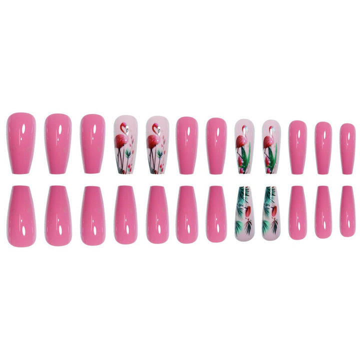 Floral Flamingo Press-On Nail Extensions Bowlift