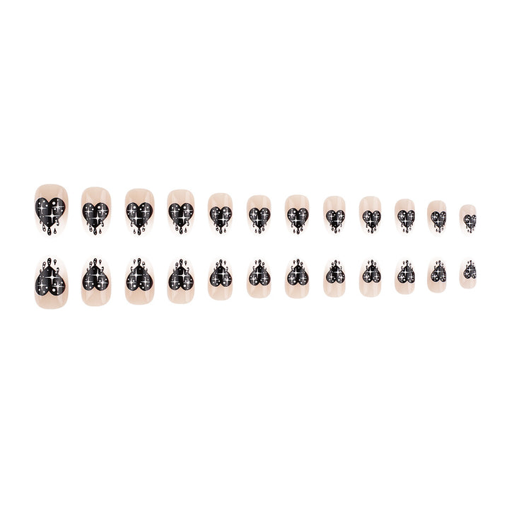 Artistic Heart-Design Press-On Nails Bowlift