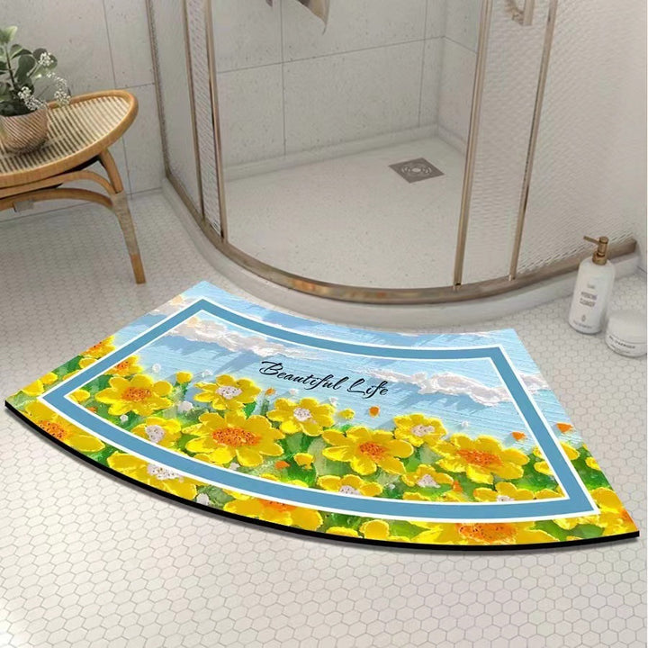 Artistic Curved Bath Mat Bowlift