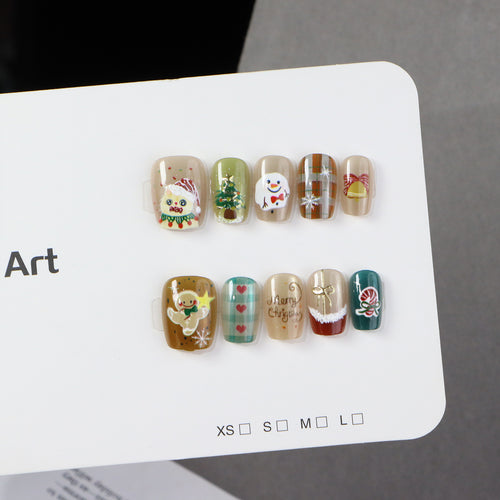 Festive Holiday Themed Press-On Nail Set Bowlift