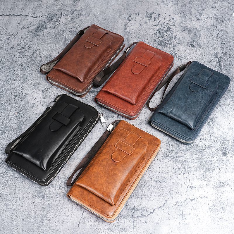 Zippered Leather Travel Wallet with RFID Protection Bowlift