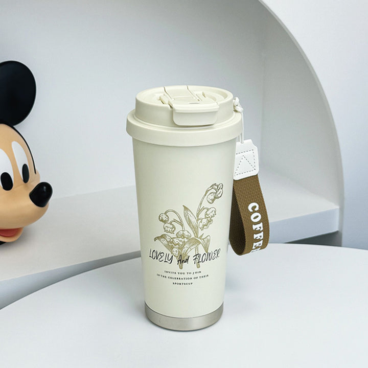 Women's thermos cup with comfortable carrying handle Bowlift