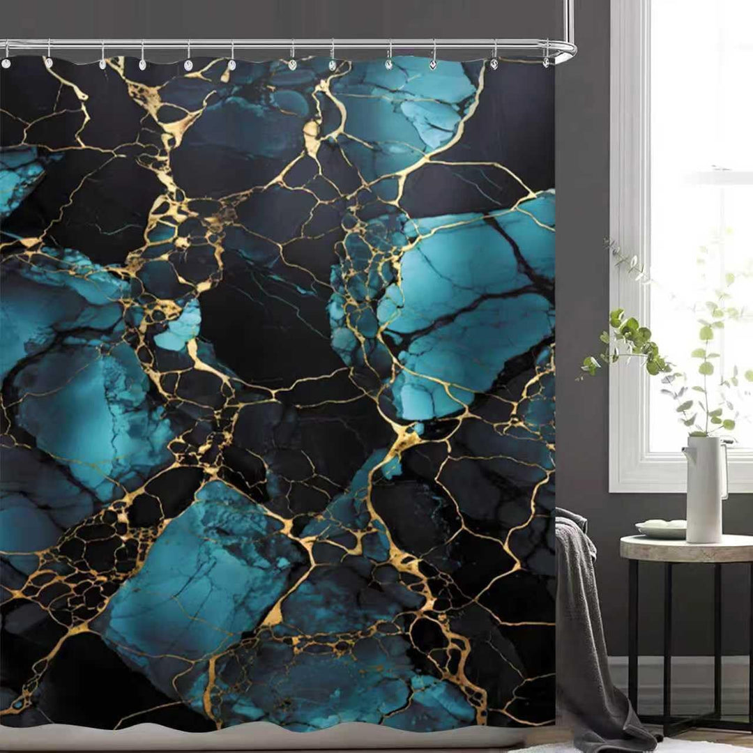 Artistic Marble Texture Shower Curtain Bowlift