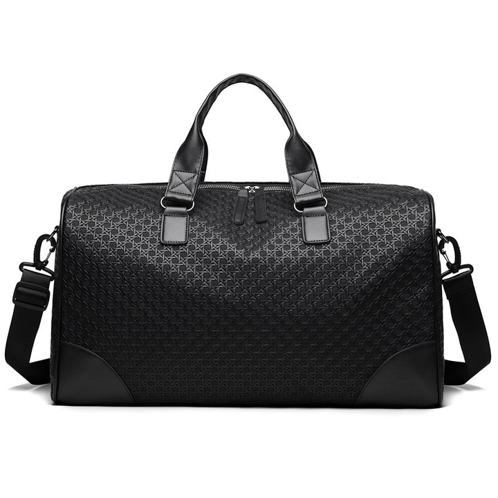 Luxury Woven Leather Weekend Duffle Bag Bowlift