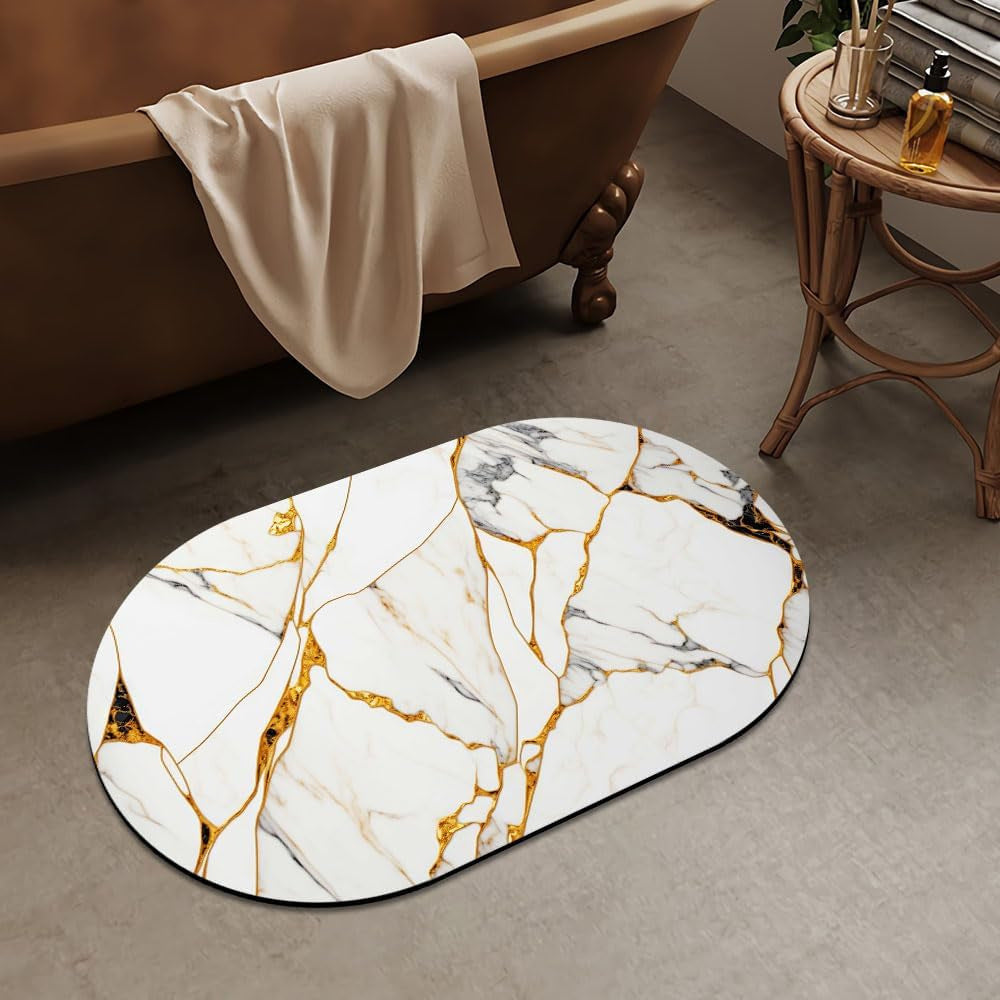 Luxurious Abstract Marble Design Bath Mat