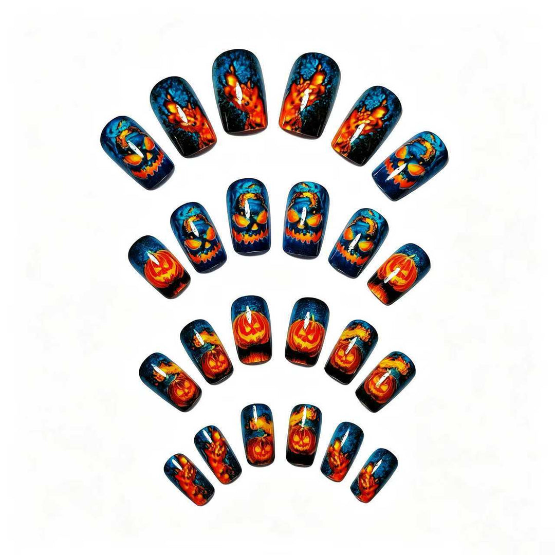 Halloween-Themed 3D Pumpkin Nail Art Bowlift