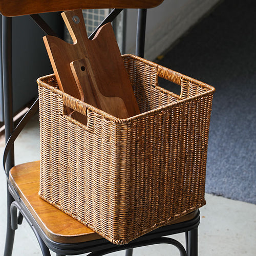 Handwoven Rustic Storage Cube Bowlift