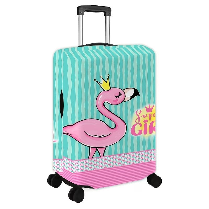 Women's nan elastic suitcase cover with flamingo print, stretch protective cover with zipper and non-slip interior attachment Bowlift