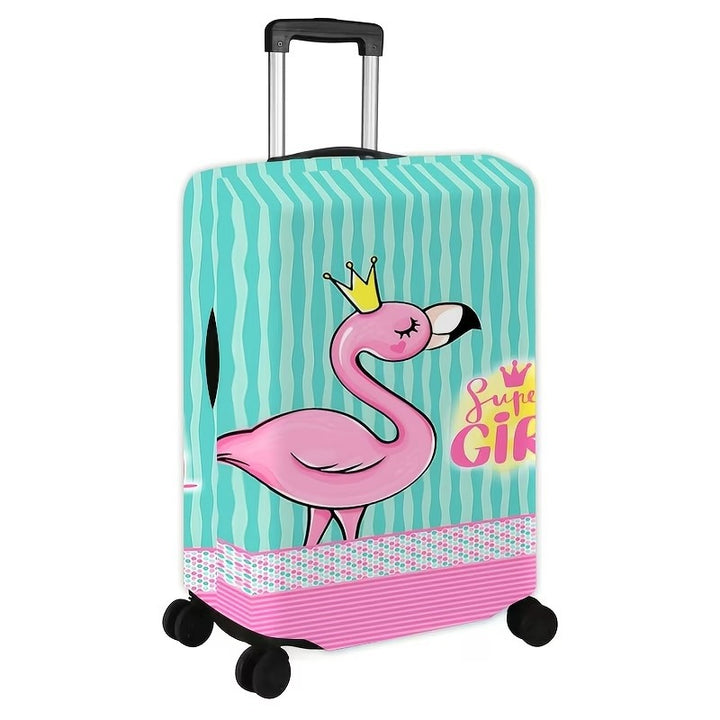 Women's nan elastic suitcase cover with flamingo print, stretch protective cover with zipper and non-slip interior attachment Bowlift