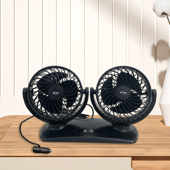 Dual-Head Portable Car Ventilation Fan Bowlift
