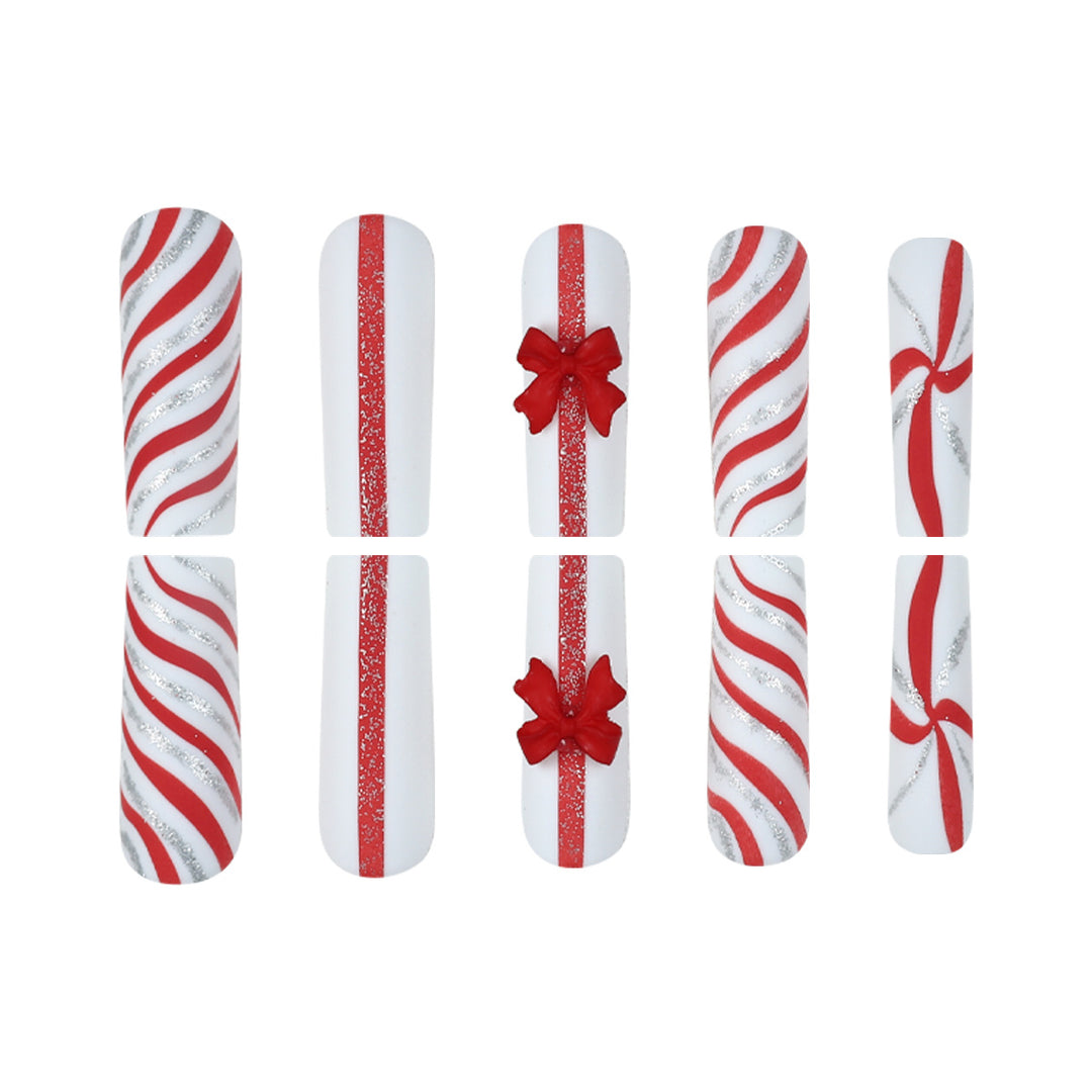 Festive Holiday-Theme Press-On Nail Art Bowlift