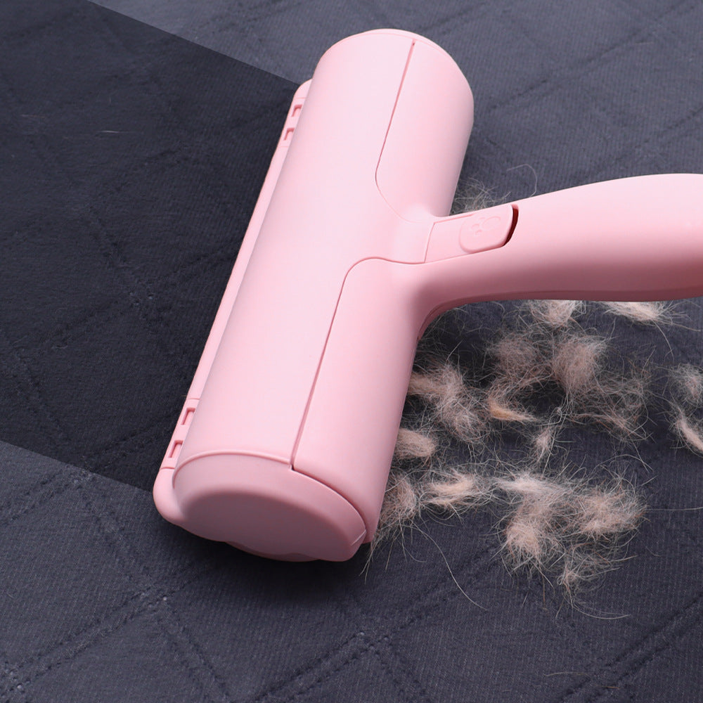 Self-cleaning pet hair and lint roller with washable refillable cartridge Bowlift