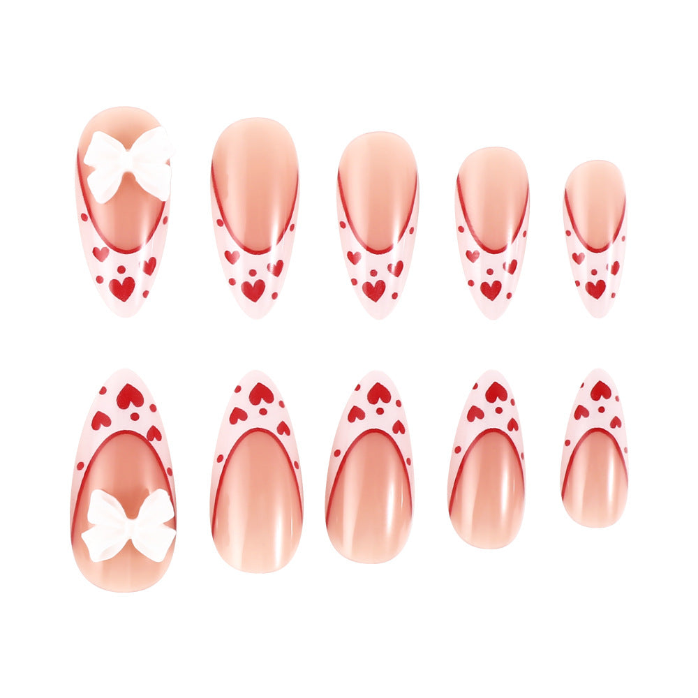 Heart-Themed Nail Art Design Bowlift