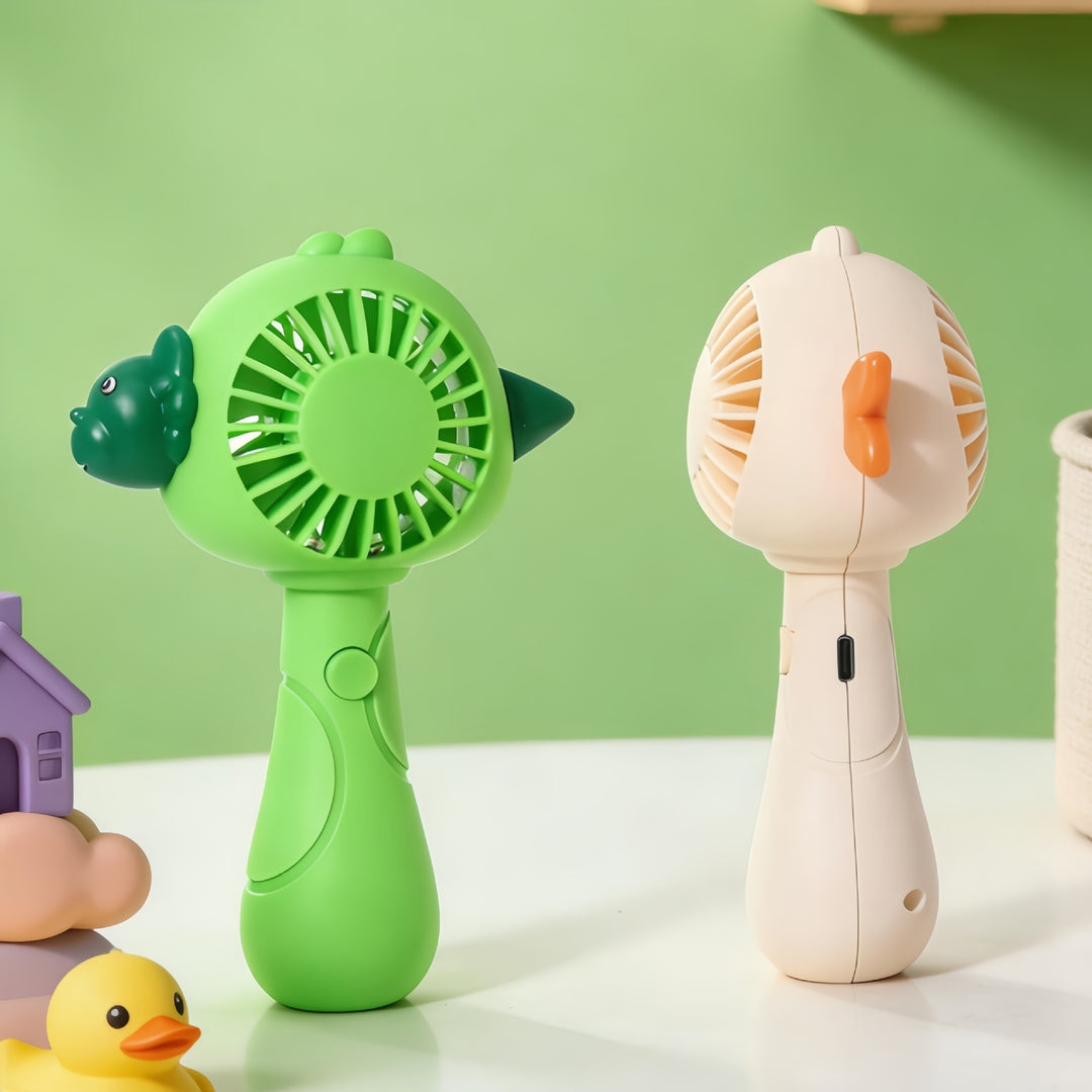 Women Portable Handheld Fan with Animal Pattern Bowlift