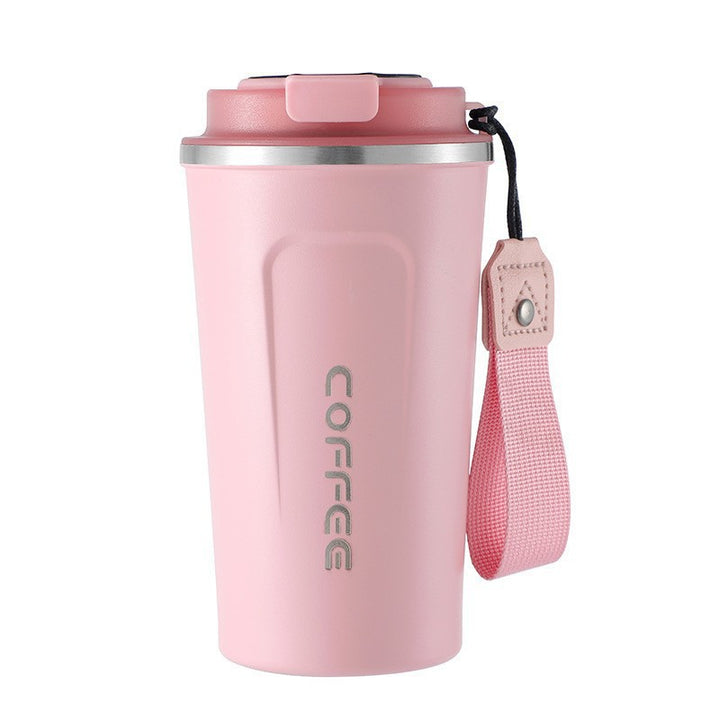 Insulated Stainless Steel Travel Coffee Tumbler with Leakproof Lid and Carry Strap Bowlift