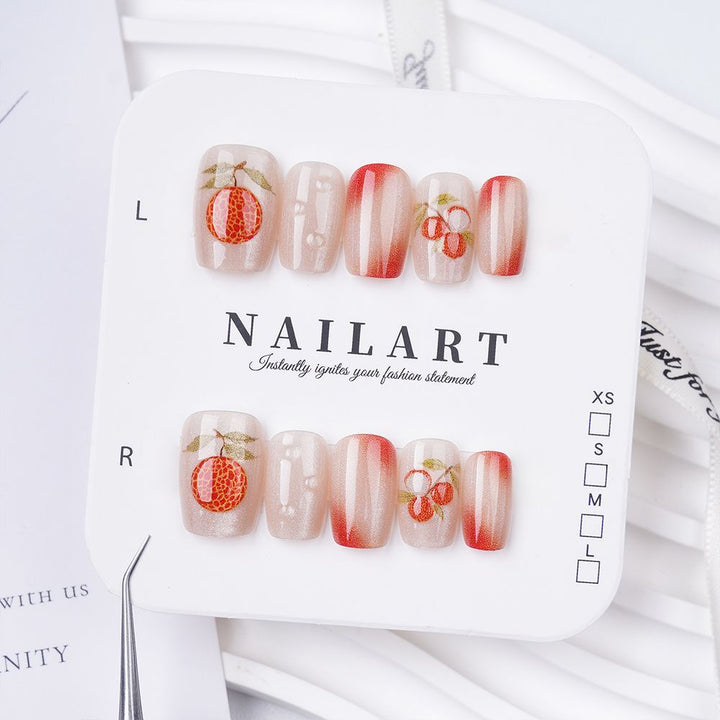 Artistic Stiletto Press-On Nail Set with Floral Embellishments Bowlift