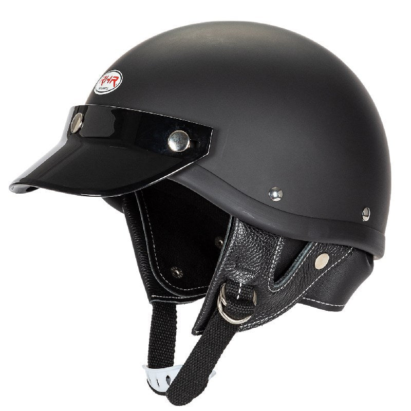 Classic Motorcycle Half-Helmet with Visor Bowlift
