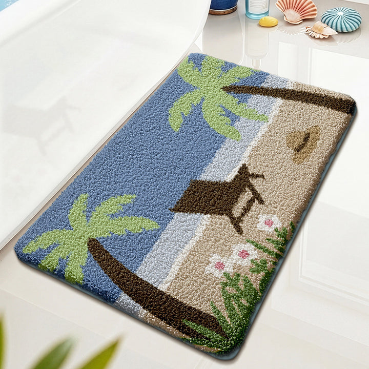 Beach-Themed Bath Mat Bowlift