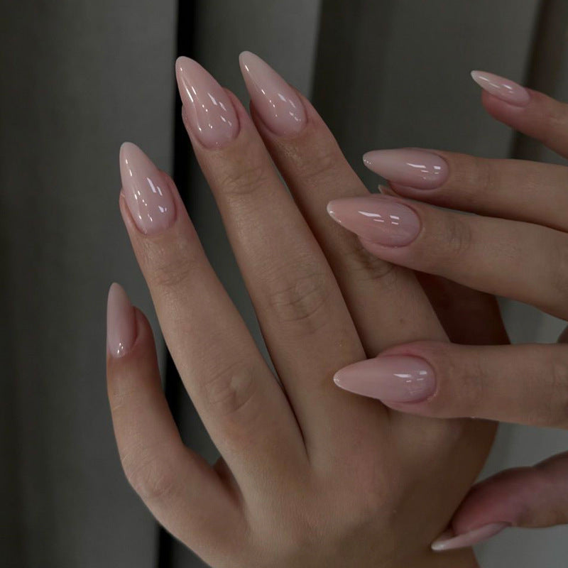 Artistic Gel Press-On Nail Set with Gold Leaf Accents Bowlift