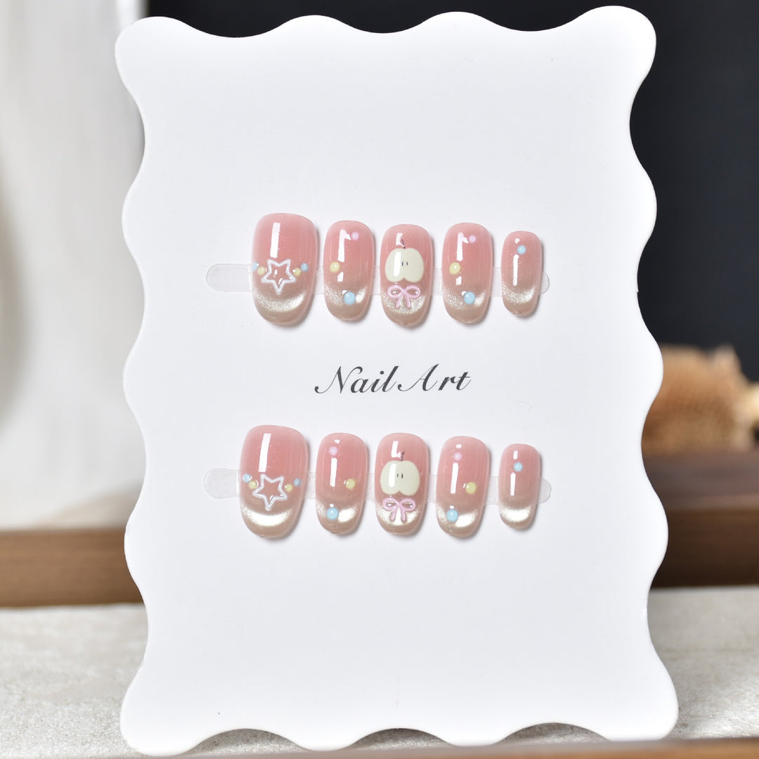 Whimsical Character Designed Press-On Nail Art Bowlift